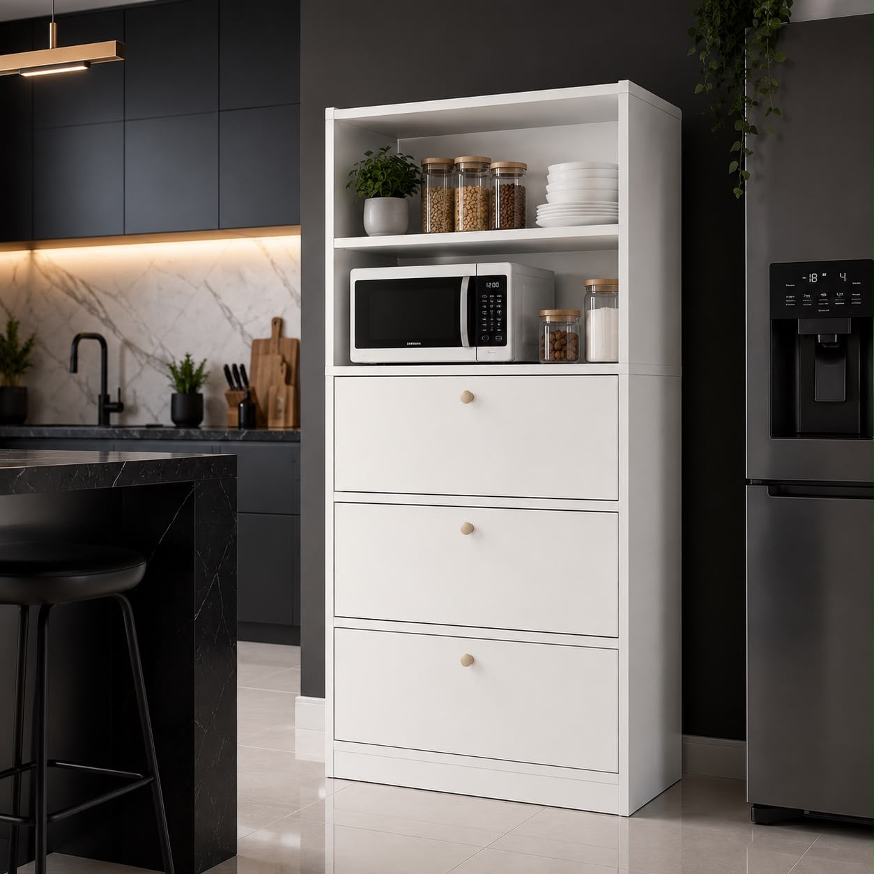 🍽️✨ ORGANIZADOR DE COCINA MULTIFUNCIONAL PARA MICROONDAS Y ALMACENAMIENTO ✨🍽️

🆔 Cod. 283261 BLANCO 

💰 RD$4,495