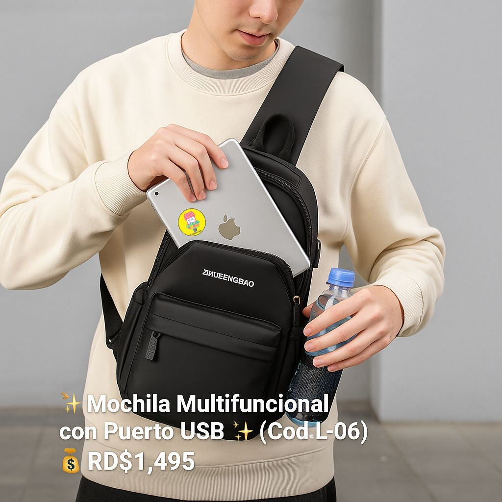🎒✨ Mochila Multifuncional con Puerto USB ✨🎒(Cod.L-06)