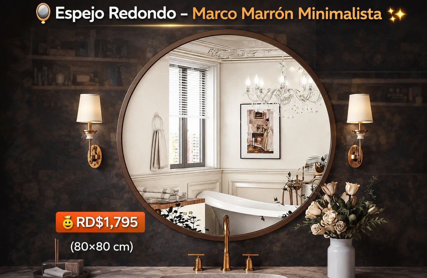🪞✨ ESPEJO REDONDO MINIMALISTA MARCO MARRÓN – EL DETALLE QUE TRANSFORMA TU ESPACIO ✨🪞

💰RD$1,795 

(80x80cm)
