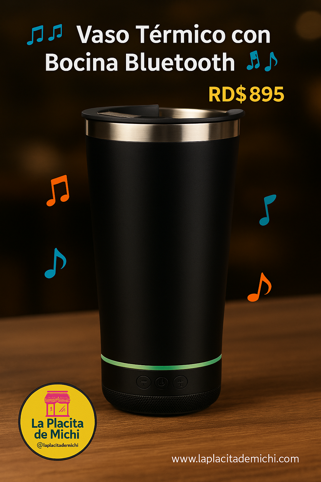 🎶🥤 Vaso Térmico con Bocina Bluetooth 🥤🎶(Cod. BTH)

💰RD$895