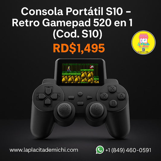 🎮 Consola Portátil S10 – Retro Gamepad 520 en 1 (Cod. S10)