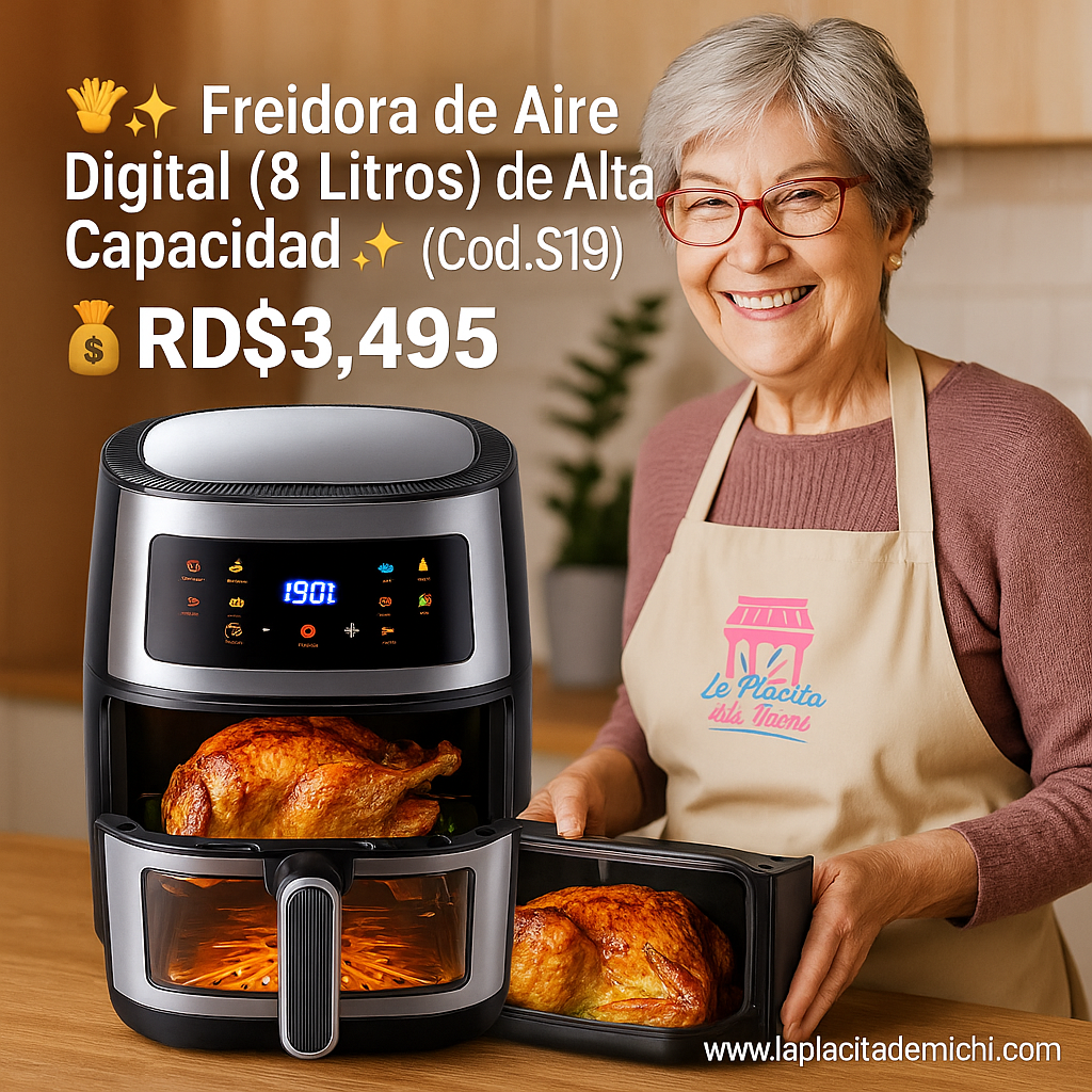 🍟✨ Freidora de Aire Digital (8 Litros) de Alta Capacidad ✨🍟 (Cod.S19)