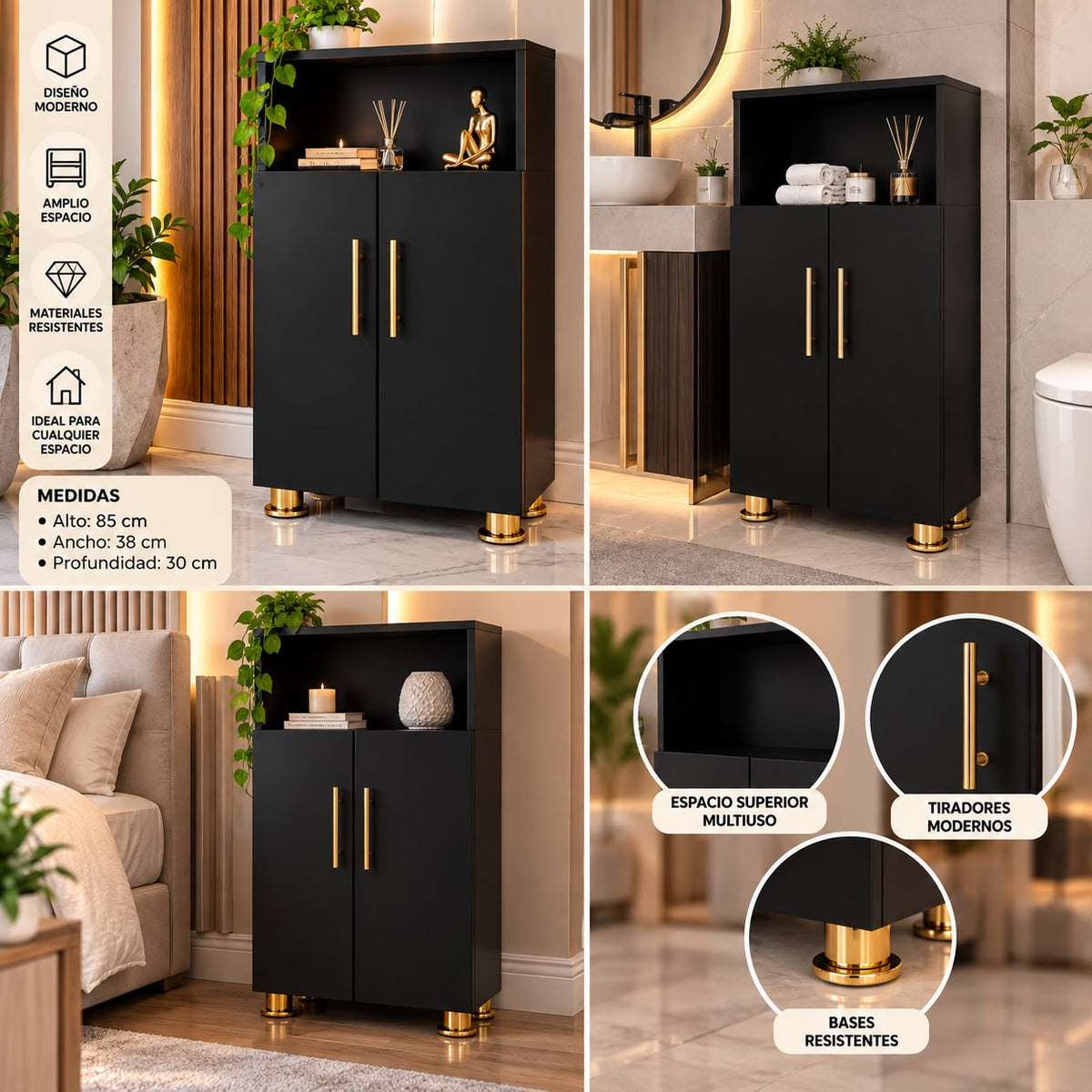 ✨🗄️ CAFETERA GABINETE ORGANIZADOR MULTIFUNCIONAL – COMPACTO, MODERNO Y ELEGANTE 🗄️✨(Cod. 002 NEGRO ) 

💰RD$4,495 

📐 85 × 38 × 30 cm (Alto × Ancho × Profundidad)

- Material: HIDROFUGO (Producto Armado)