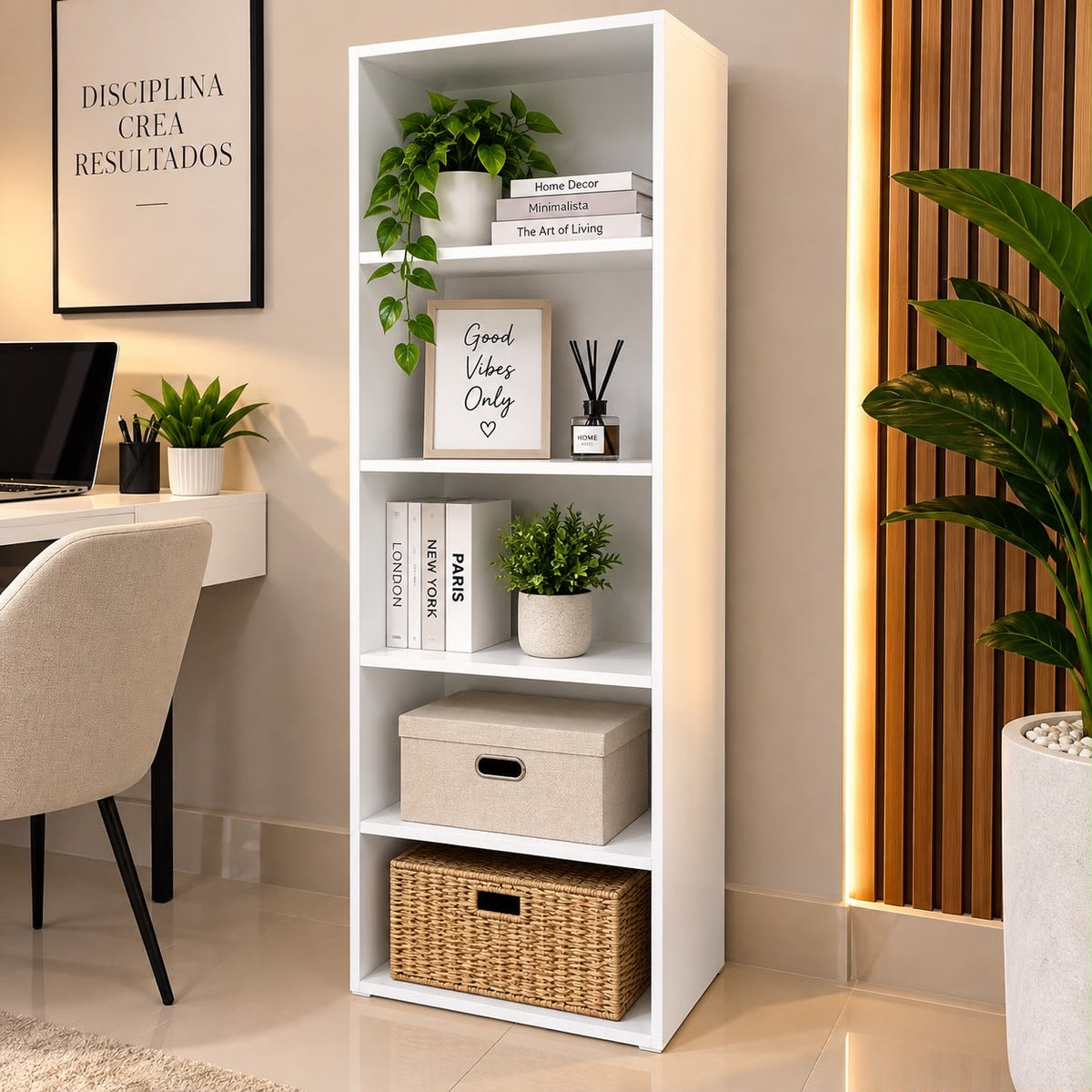 ✨🤍 ESTANTERÍA ORGANIZADORA MULTIUSO – MODERNA Y PRÁCTICA 5 NIVELES 🤍✨🆔 (Cod. 111) 

💰RD$3,495 

📏 Medidas:
38 × 24 × 122 cm