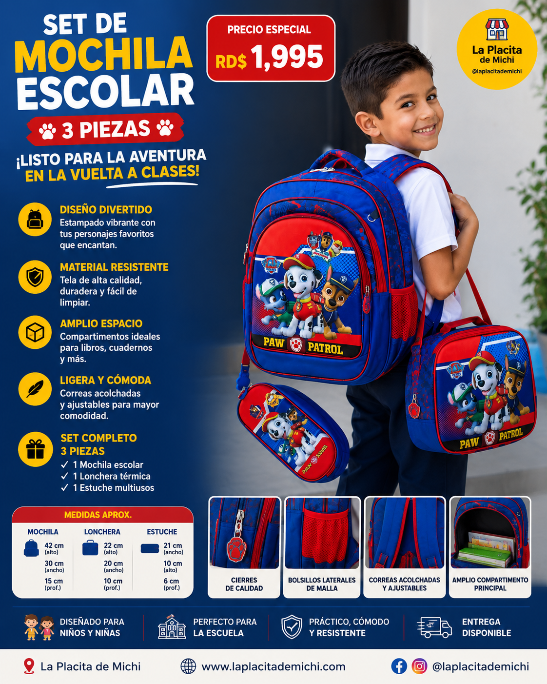 🐾🎒 SET DE MOCHILA ESCOLAR 3 PIEZAS – ¡LISTO PARA LA AVENTURA EN LA VUELTA A CLASES! 🚒📚

💰 RD$1,995