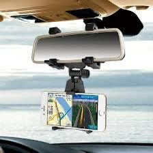 Soporte de Teléfono Universal Giratorio de 360 grados para espejo retrovisor de automóvil. (Cod.005)