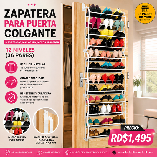 Zapatera para Puerta – 12 Niveles (36 Pares) 
💰 RD$1,495