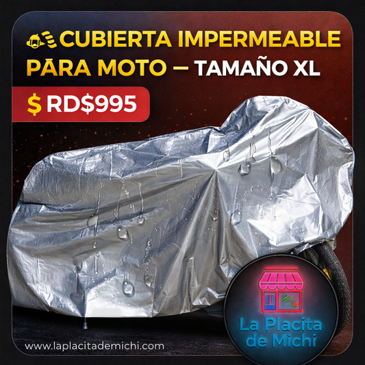 🏍️ CUBIERTA IMPERMEABLE PARA MOTO – TAMAÑO XL

💰 RD$995