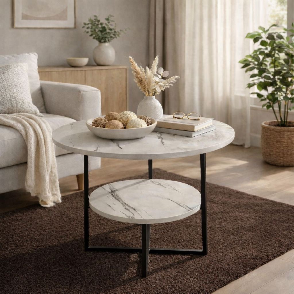 ✨ Mesa de Centro Redonda Doble Nivel – Estilo Mármol Moderno ✨
🆔 Cod. CJ81225-2

💰RD$1,995