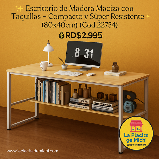 ✨ Escritorio de Madera Maciza con Taquillas – Compacto y Súper Resistente ✨ (80x40cm) (Cod.22754)

💰RD$2,995