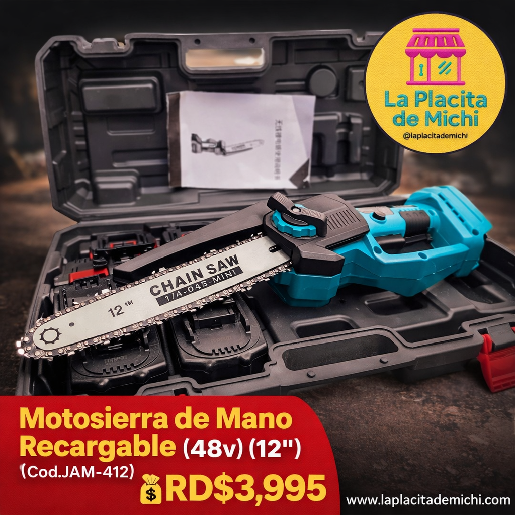 Motosierra de Mano Recargable (48v) (12”)
(Cod.JAM-412)

💰RD$3,995
