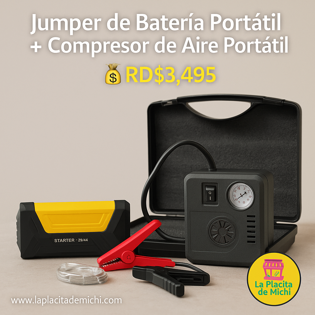 Jumper de Batería Portátil + Compresor de Aire Portátil (Cod.SB-01)