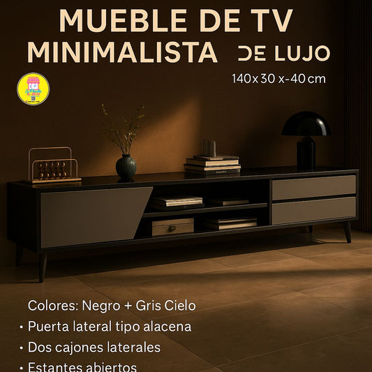 Mueble de TV Minimalista de Lujo –140x30x40cm (Cod.101)