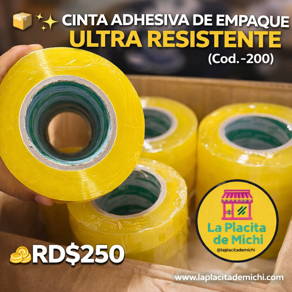 📦✨ CINTA ADHESIVA DE EMPAQUE ULTRA RESISTENTE ✨📦 (Cod. -200)

💰RD$250