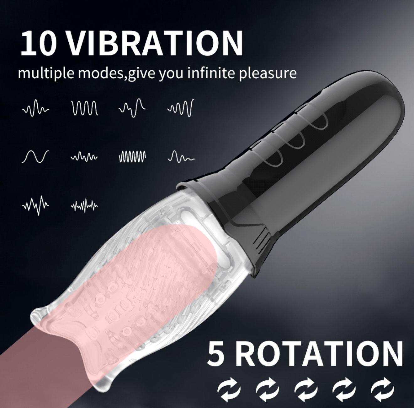 Masturbador Masculino 360º (10 Velocidades)