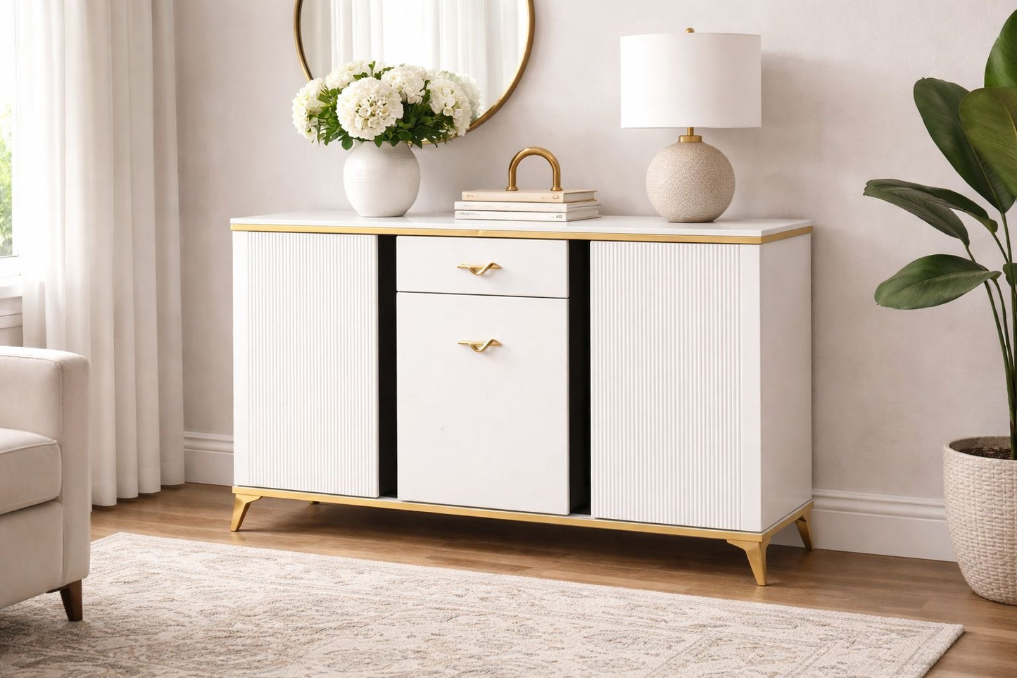 ✨ CREDENZA REPISA APARADOR MODERNO BLANCO Y DORADO – ELEGANCIA Y ORGANIZACIÓN PARA TU HOGAR ✨

📌 Cod. 88126)

💰RD$8,495
