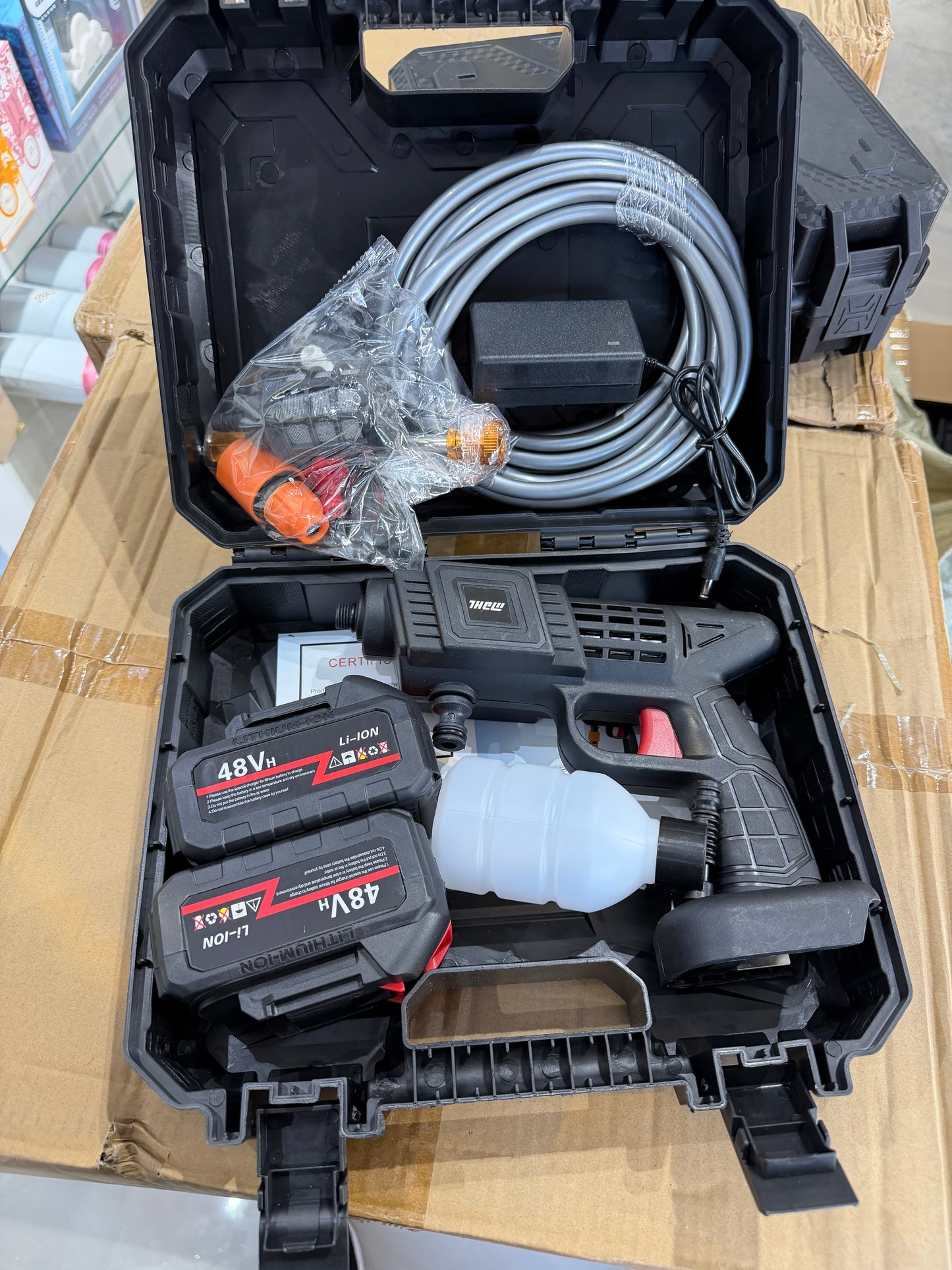 🚗💦 HIDROLAVADORA PORTÁTIL INALÁMBRICA 48V  (2 Baterías 48V) 
(Cod.8107) 💦🚗 

💰RD$2,495