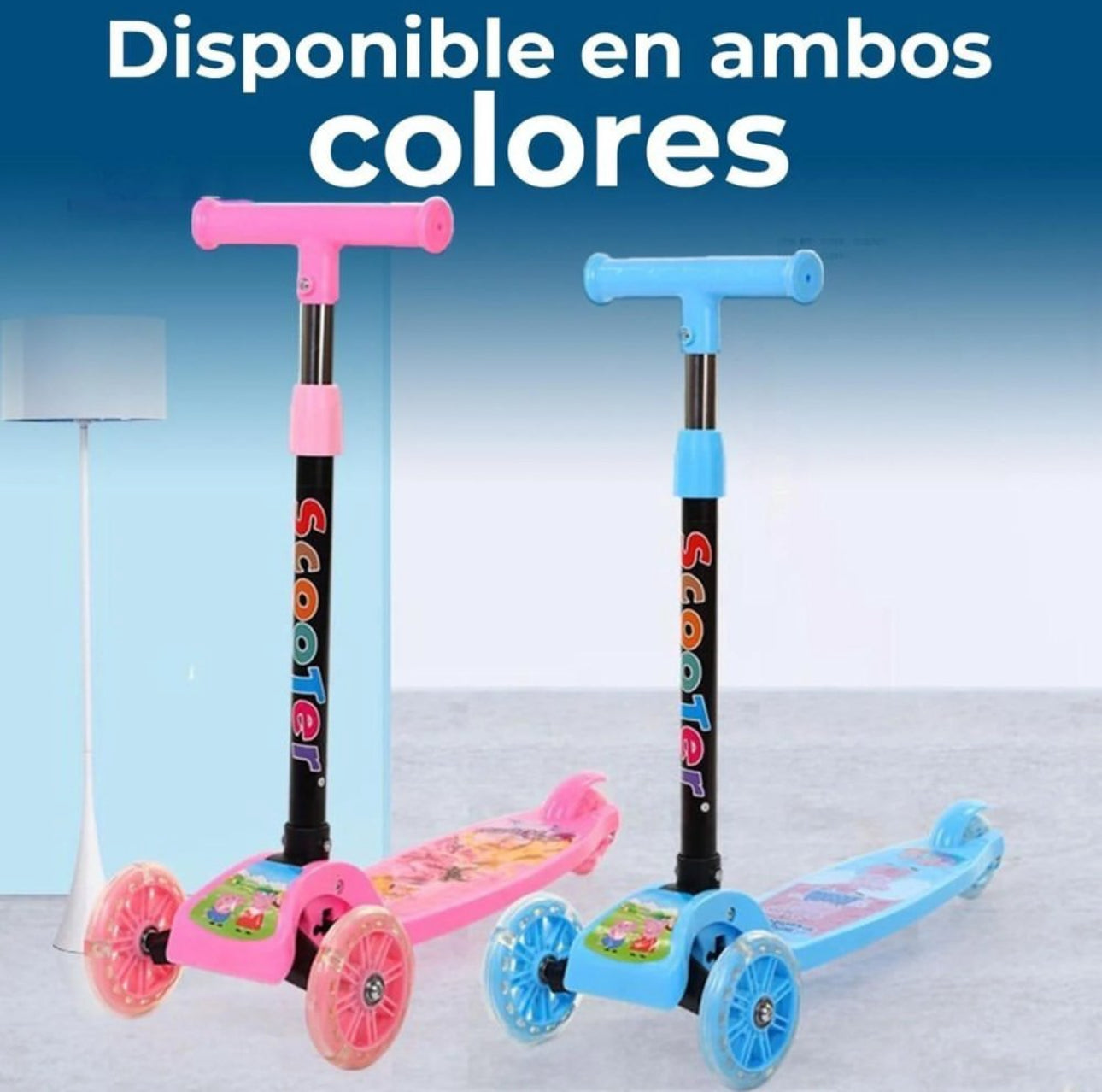 Scooter Patin Infantil Con Luz de 3 Ruedas