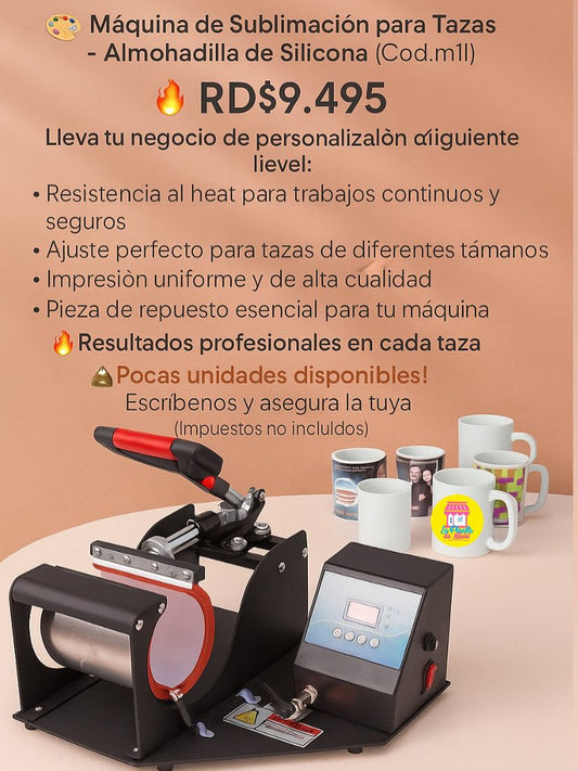 🎨 Máquina de Sublimación para Tazas – Almohadilla de Silicona (Cod.m11)