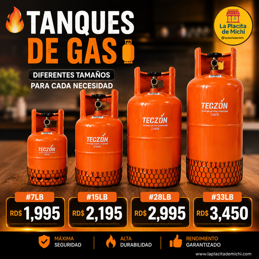 🔥⛽ TANQUES DE GAS – DIFERENTES TAMAÑOS PARA CADA NECESIDAD ⛽🔥

🔸 #7LB   💰RD$1,995 
🔸 #15LB 💰RD$2,195 
🔸 #28LB 💰RD$2,995
🔸 #33LB 💰RD$3,450