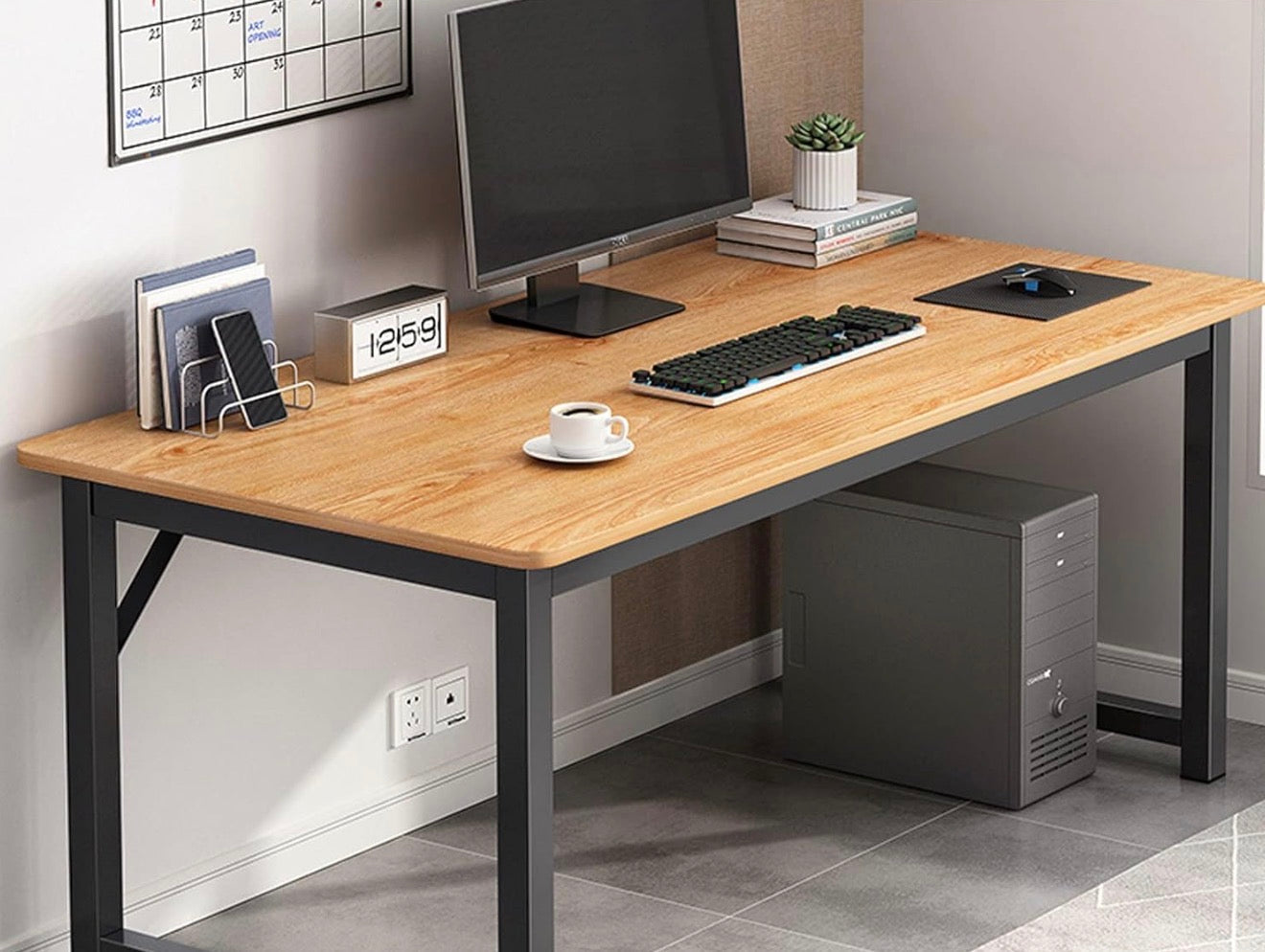 🖥️ Escritorio de Oficina Moderno – Estructura Metálica y Tapa Madera 🪵 
(Cod. 28186)

💰RD$3,995