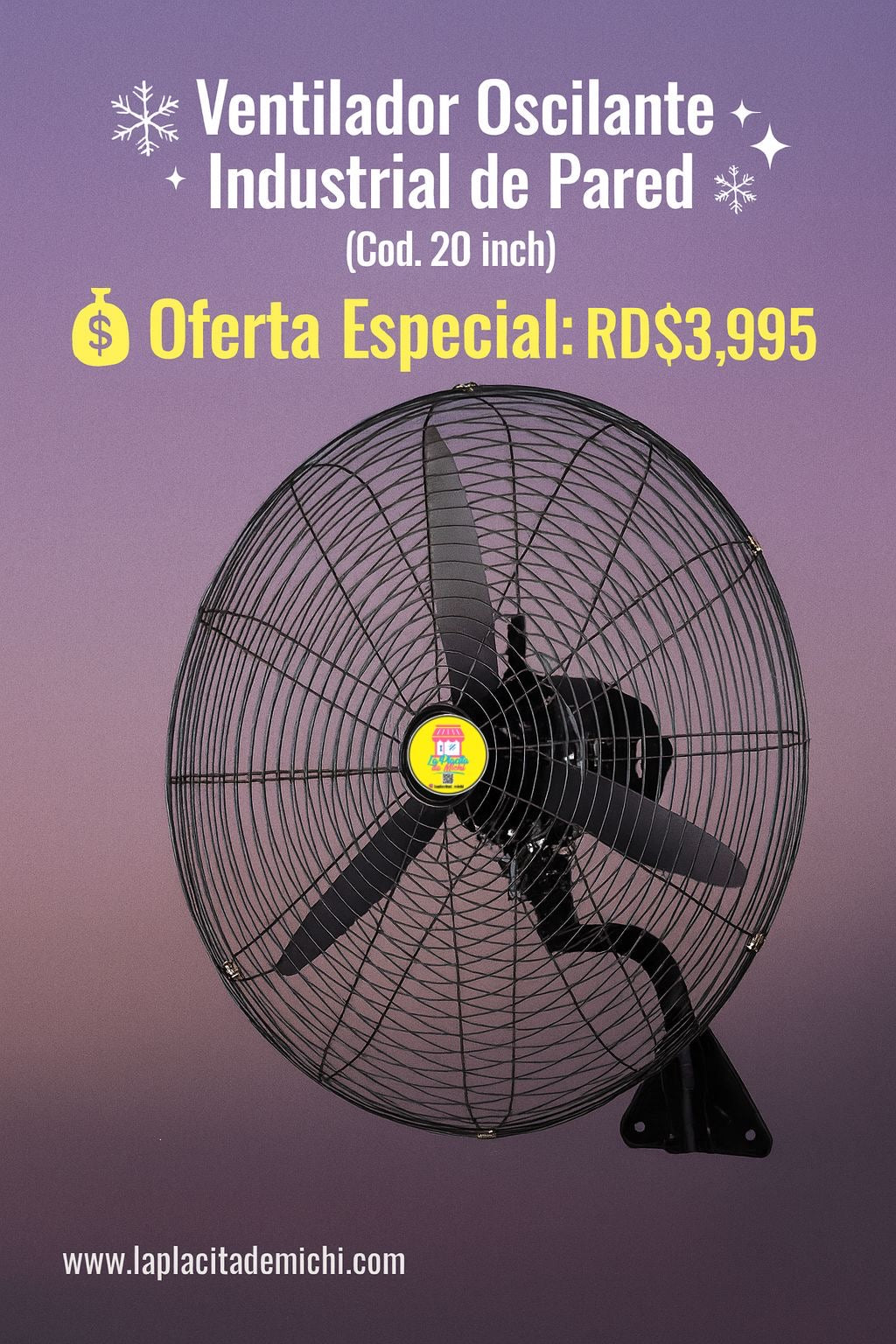 ❄️✨ Ventilador Oscilante Industrial de Pared ✨❄️ (Cod.20 inch)