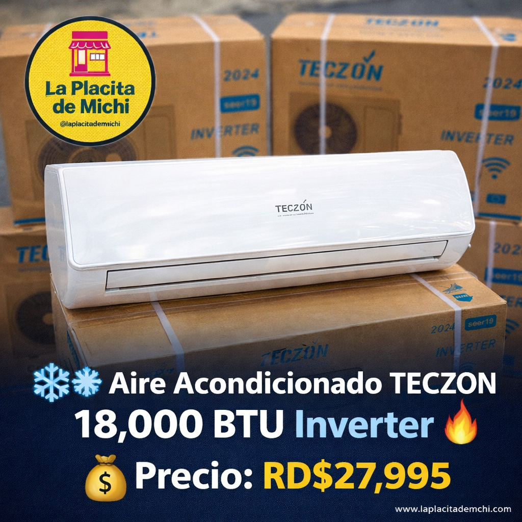 ❄️🔥 Aire Acondicionado TECZON 18,000 BTU Inverter 🔥❄️

💰 Precio: RD$27,995
