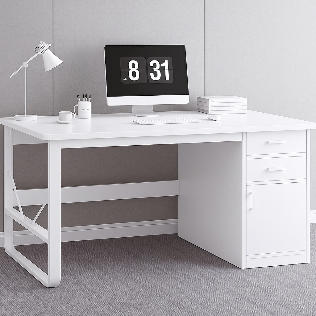🪑✨ Escritorio Moderno Multifuncional con 3 Compartimentos ✨🪑Blanco 
(Cód. 250106-1) (120cmx60cm)

💰RD$3,995