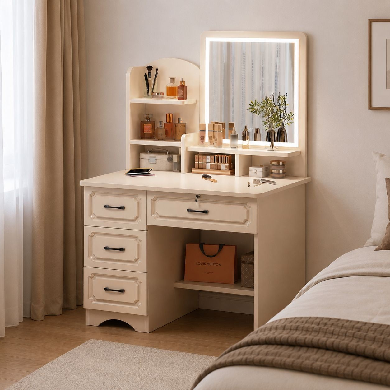 ✨🪞 TOCADOR MODERNO CON ESPEJO Y ORGANIZADOR INTEGRADO ✨🪞
🆔 (Cod. 25120)

💰RD$5,995 

📏 Medidas: 128 x 80 x 40 cm