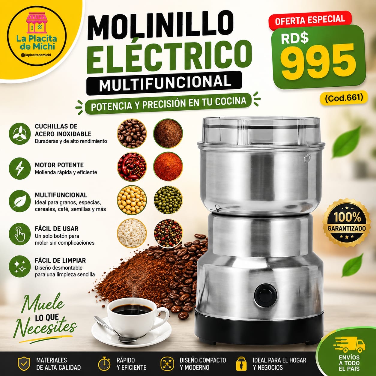✨🔥 MOLINILLO ELÉCTRICO MULTIFUNCIONAL – POTENCIA Y PRECISIÓN EN TU COCINA 🔥✨(Cod.661)

💰RD$995