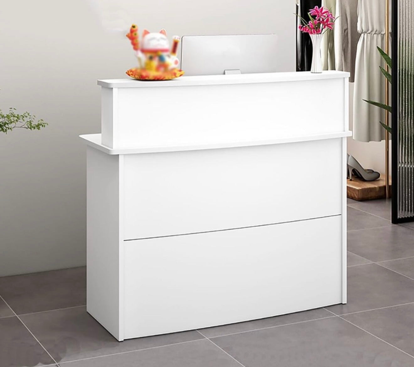 🧾✨ MOSTRADOR CAUNTER / RECEPCIÓN MODERNA PARA NEGOCIO – DISEÑO LIMPIO Y PROFESIONAL ✨🧾 (Cod. 250506 BLANCO ENTERO)

💰 Precio: RD$5,495 

📏 Medidas:
• Largo: 120 cm
• Alto total: 102 cm
• Fondo: 35 cm