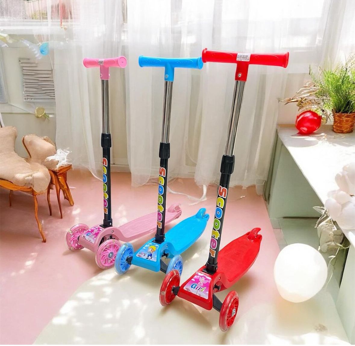 Scooter Patin Infantil Con Luz de 3 Ruedas