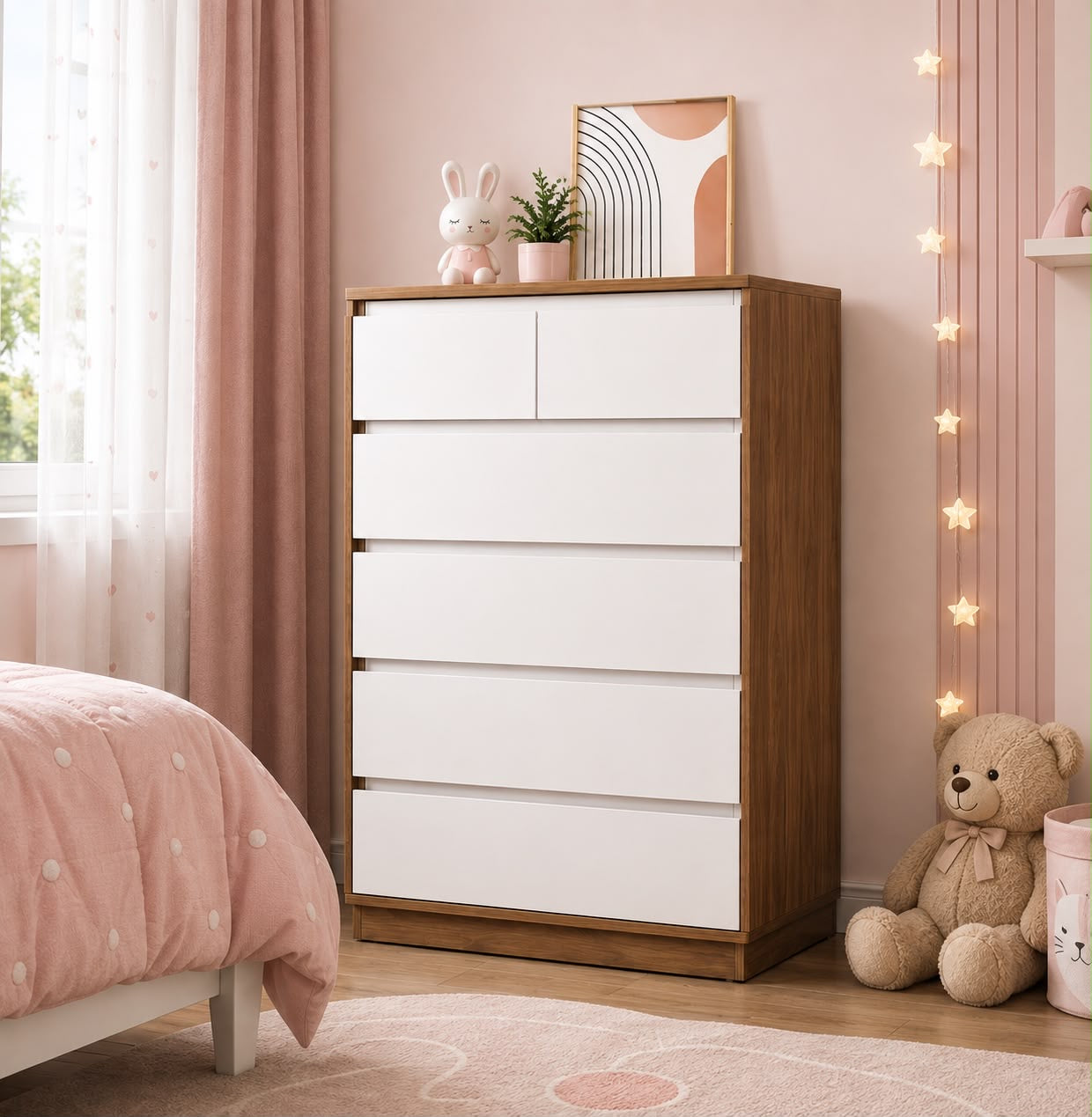 🗄️✨ CLOSET MODERNO DE 6 GAVETAS –GRAN CAPACIDAD ✨🗄️ 

🆔 Cod. 250100-3 (Marrón) 
💰 RD$4,995