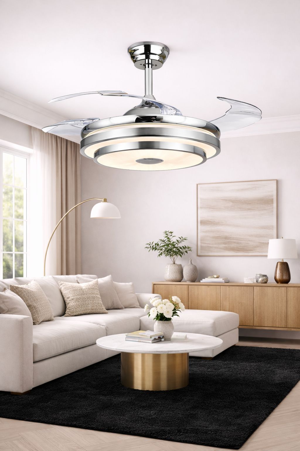✨💡 VENTILADOR DE TECHO PREMIUM LED + BOCINA BLUETOOTH – LUJO Y TECNOLOGÍA EN TU HOGAR 💡✨
(🆔 Cod. 008) PLATEADO

💰RD$3,995