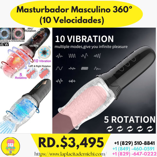 Masturbador Masculino 360º (10 Velocidades)