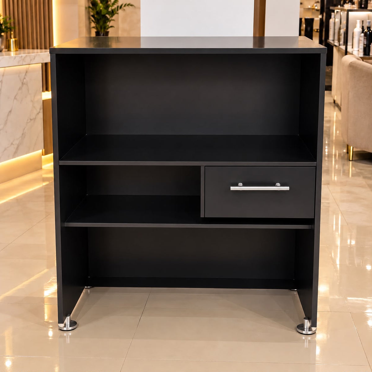 ✨🖤Mostrador / Counter de Recepción Negro 🖤✨
🆔(Cod.11 NEGRO)

💰RD$7,495 

- Medidas: 80cm Ancho 110cm Altura x 42cm 
- ⁠Material Hidrofugo (Armado)