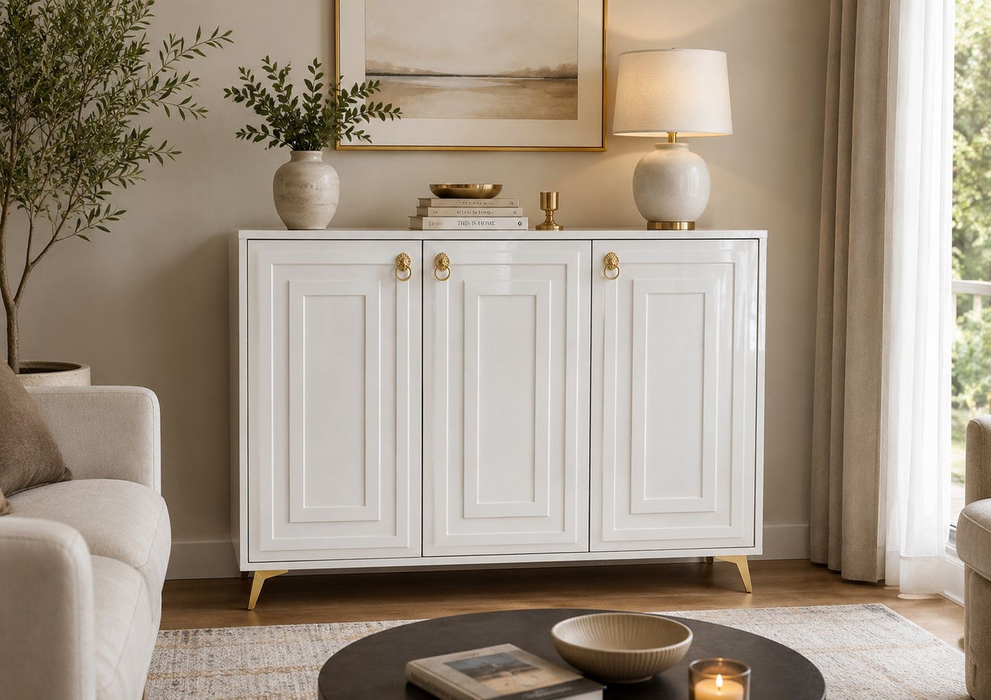 ✨🤍 CREDENZA REPISA APARADOR MODERNO BLANCO Y DORADO – ELEGANCIA Y ORGANIZACIÓN PARA TU HOGAR ✨

📌 Cod. 82602)

💰RD$8,495