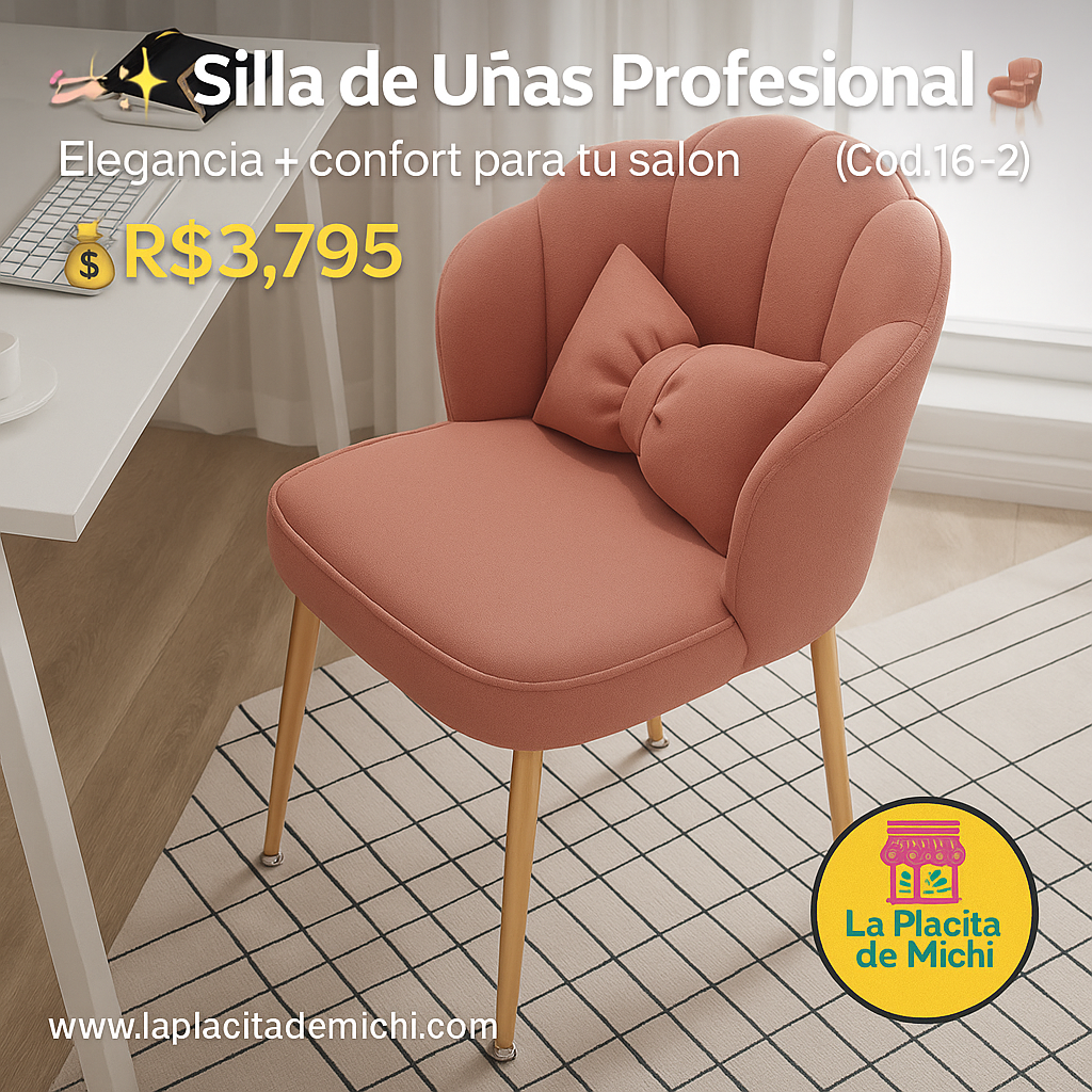 💅✨ Silla de Uñas Profesional ✨💺
Elegancia + confort para tu salón 💖 (Cod.16-2)