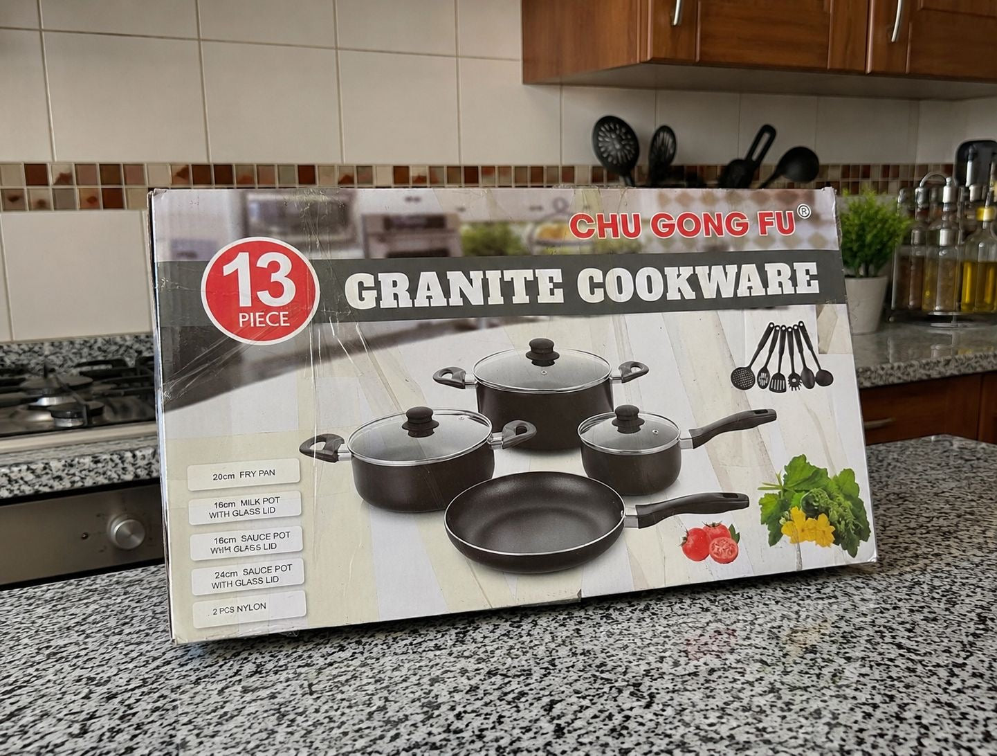 🍳✨ *JUEGO DE OLLAS GRANITE COOKWARE  DE NYLON DE 13 PIEZAS – ELEGANCIA Y DURABILIDAD PARA TU COCINA* ✨🍳
(Cod. Nylon) 

💰RD$2,995