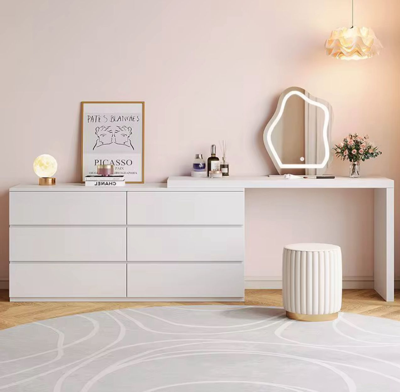 🪞✨ Estante con Tocador Multifuncional 🛋️💄 (Cod.29009-1)
