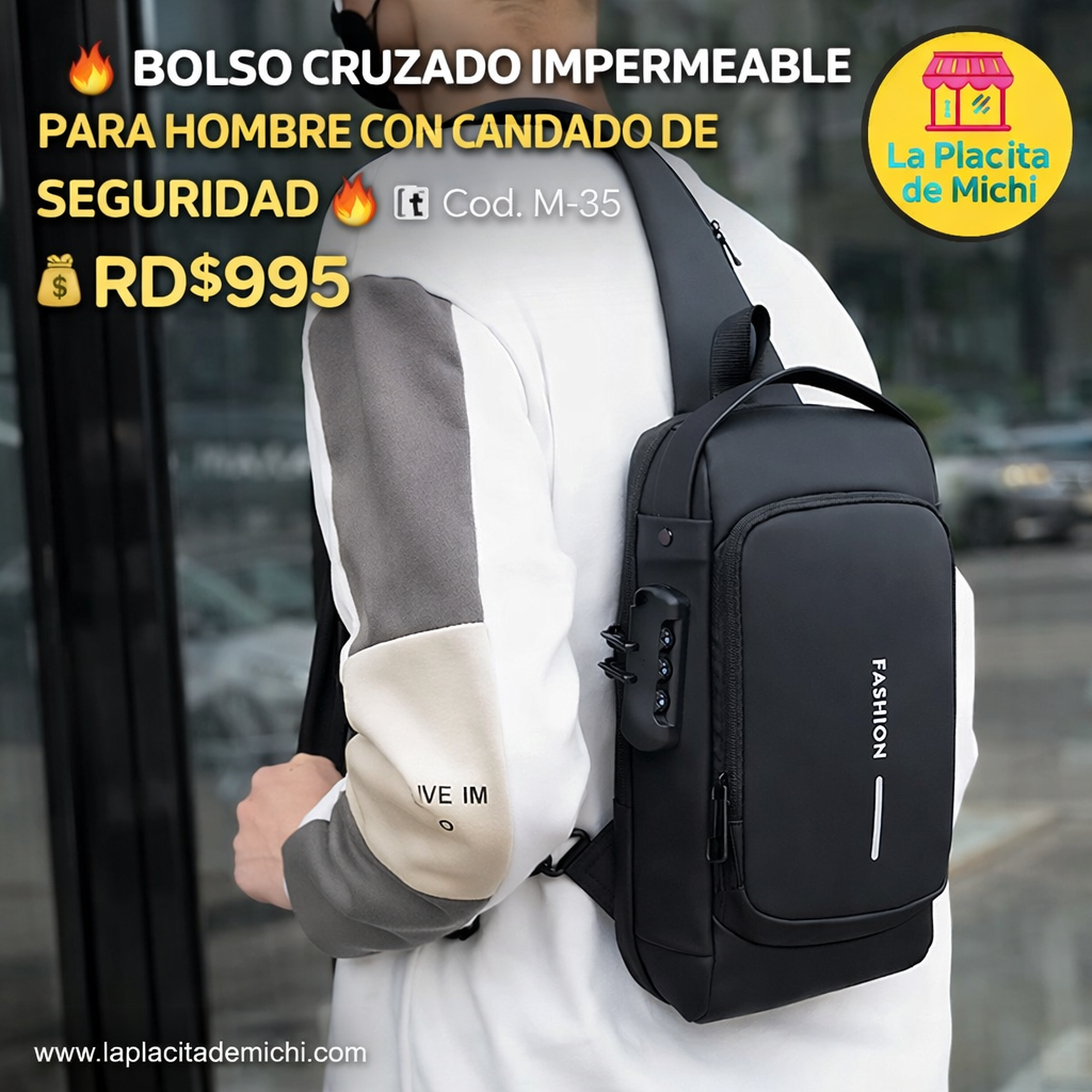 🔥 BOLSO CRUZADO IMPERMEABLE PARA HOMBRE CON CANDADO DE SEGURIDAD 🔥
🆔 Cod. M-35

💰 RD$995