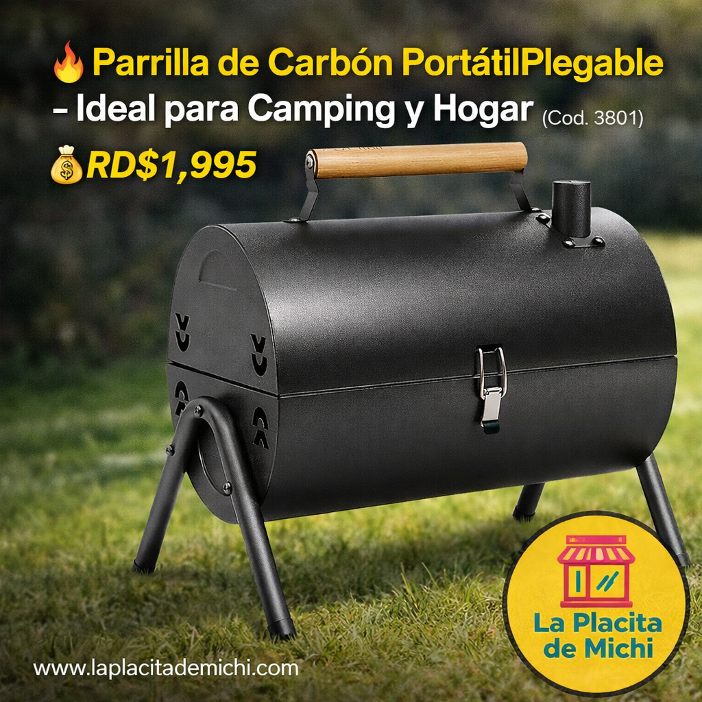 🔥 Parrilla de Carbón Portátil Plegable – Ideal para Camping y Hogar 🔥 (Cod. 3801)

💰RD$1,995