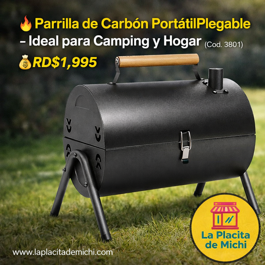 🔥 Parrilla de Carbón Portátil Plegable – Ideal para Camping y Hogar 🔥 (Cod. 3801)

💰RD$1,995