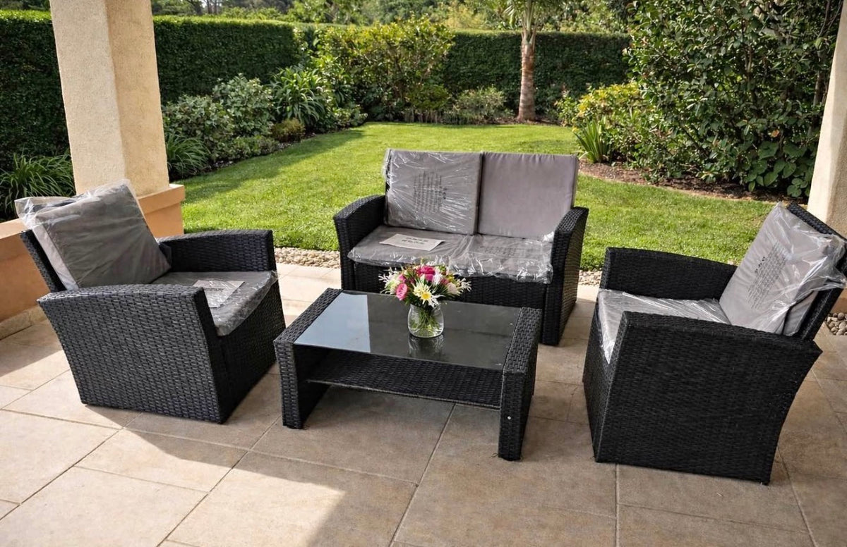 🤎✨ JUEGO DE SALA EXTERIOR PREMIUM EN RATÁN SINTÉTICO – 4 PIEZAS ✨🤎 (Cod. 150 Marrón )

💰 RD$17,995