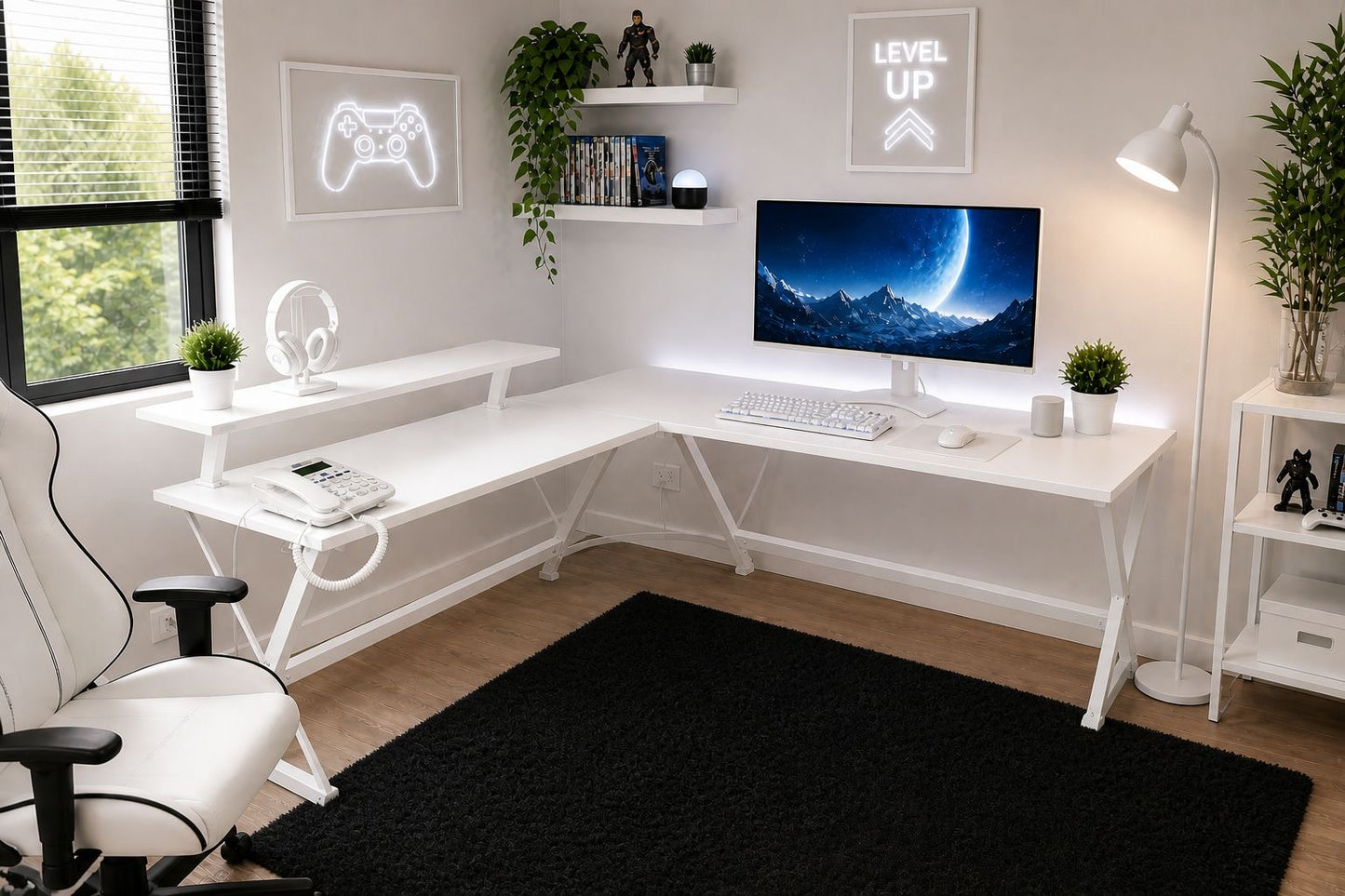 🎮🔥 MESA ESCRITORIO GAMER EN L – MÁS ESPACIO, MÁS CONTROL, MÁS NIVEL 🔥🎮
🆔 Cod. 88333-5
🎨 Color: BLANCO 

💰 Precio: RD$4,295