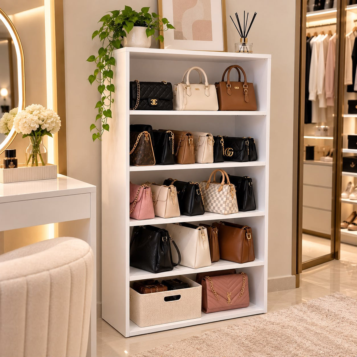 ✨🤍 ORGANIZADOR MULTIUSO DE 5 ESPACIOS – ¡MÁS ORDEN Y ELEGANCIA PARA TU HOGAR O NEGOCIO! 🏡💇‍♀️

(🆔 Cod. 112 BLANCO) 

💰RD$4,490 

- Medidas 📐 
122 cm Alto
60 cm Ancho 
26 cm Profundidad