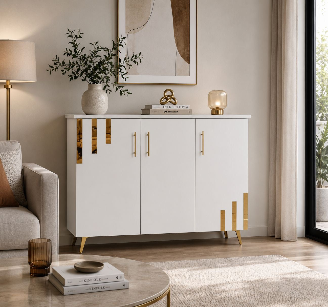 ✨🤍 CREDENZA REPISA APARADOR MODERNO BLANCO Y DORADO – ELEGANCIA Y ORGANIZACIÓN PARA TU HOGAR ✨

📌 Cod. 82603)

💰RD$8,495