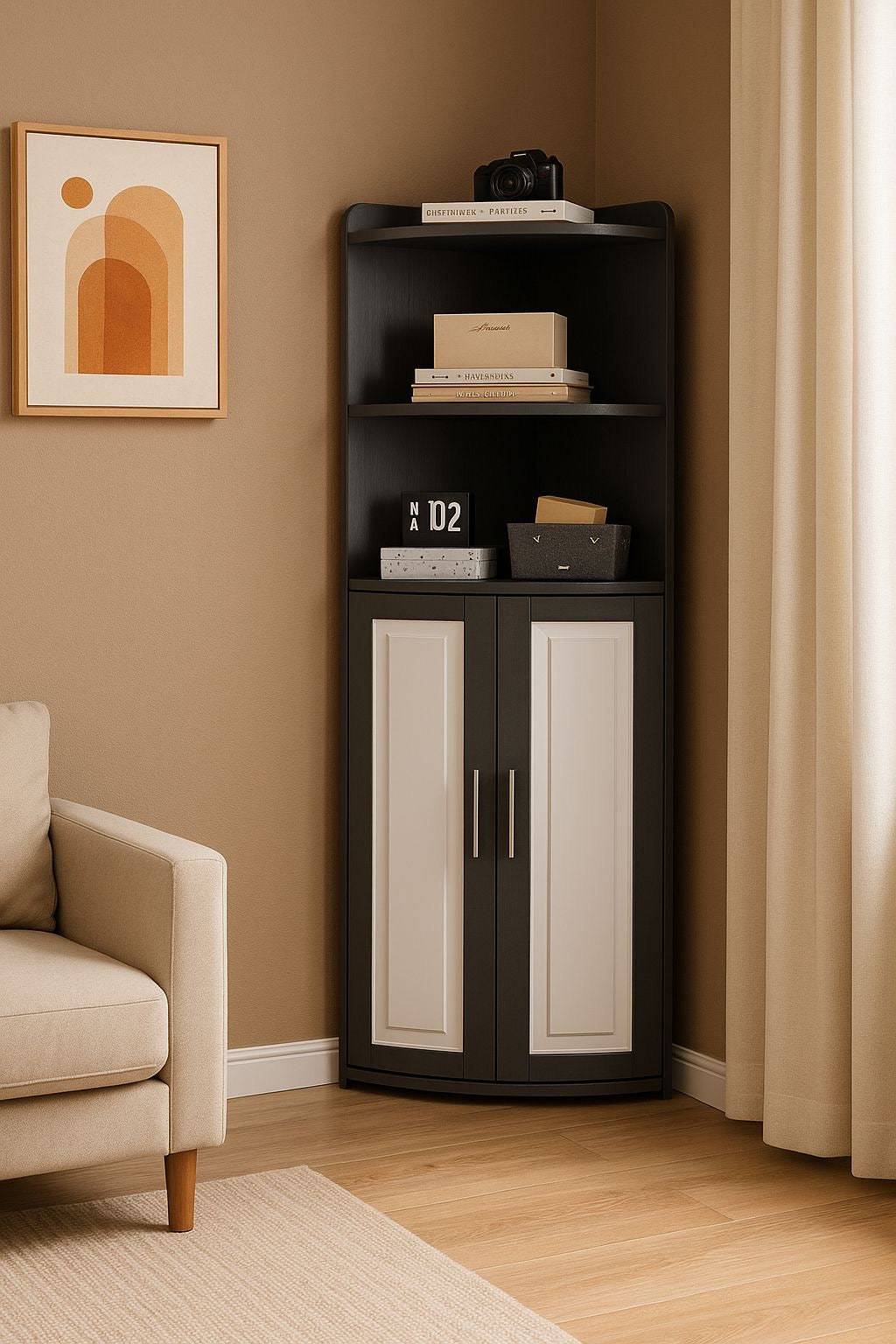 Gabinete Esquinero Premium – Elegancia que Transforma tu Espacio Gris con Blanco (Cod.290005-2)
💰RD$2,995