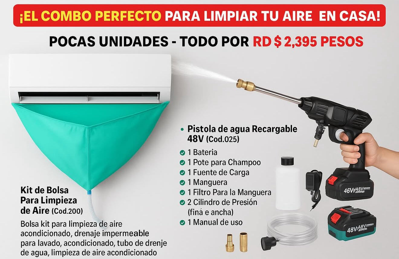 El Combo Perfecto para Limpiar tu Aire en Casa!
Pocas Unidades - Todo por
RD$2,395