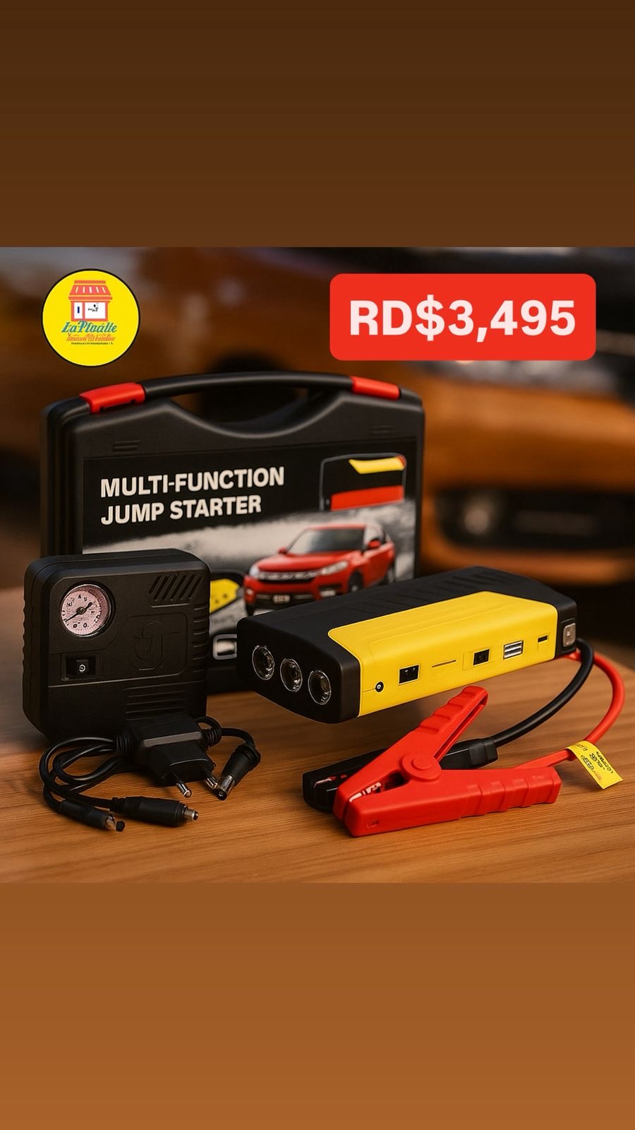 Jumper de Batería Portátil + Compresor de Aire Portátil (Cod.SB-01)